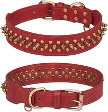 Spiked Dog Collar Soft Pu Leather Mushrooms Rivet Spike Studded Dog Collar XS
