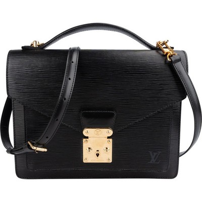 Louis Vuitton Noir Epi Leather Monceau Handbag Tasche