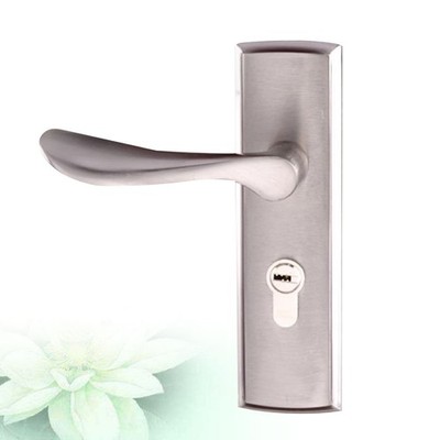 Aluminum Alloy Door Handle with Lock Mute Rustproof for Interior Doors