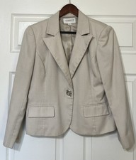 Vintage Liz Claiborne Liz Sport Petite Blazer Beige Lined Women SP