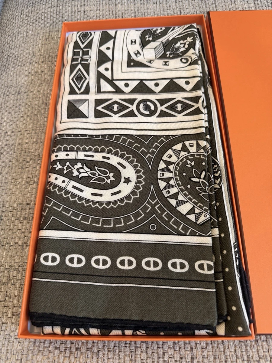 HERMÈS Black Scarves & Wraps for Women's Geometric for sale | eBay