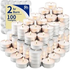 100 PCS Scented White Tealight Candles 2h Palm Wax 1.2x1 Inch Smokeless Wick