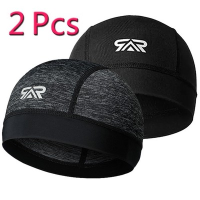 2PCS Cooling Skull Cap Helmet Liner Summer Quick Drying Cycling Sport Beanie Hat