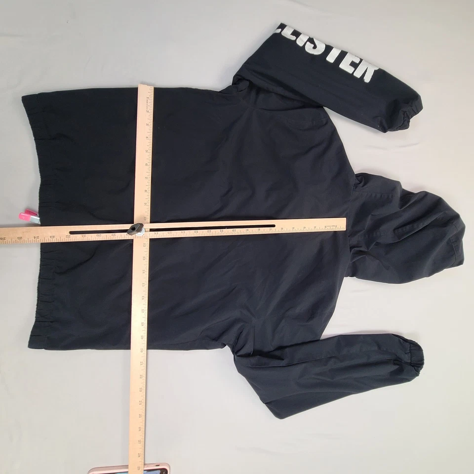 Hollister Jacket Mens Small Black Windbreaker Hooded Lightweight Full Zip - Image 3 of 4