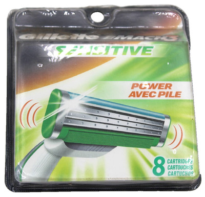 Gillette Mach 3 Power Sensitive 8 Cartridges - NEW - Damaged Packaging