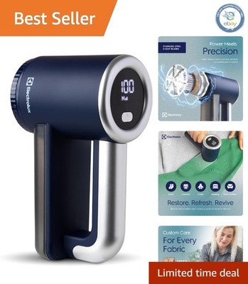 Blue Rechargeable Fabric Shaver - Gift-Ready 3-Speed Lint Remover with LED