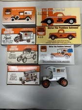 Vintage 1980s-90s Trustworthy Ertl , Spec Cast Antique Bank Truck Lot Of 8 New