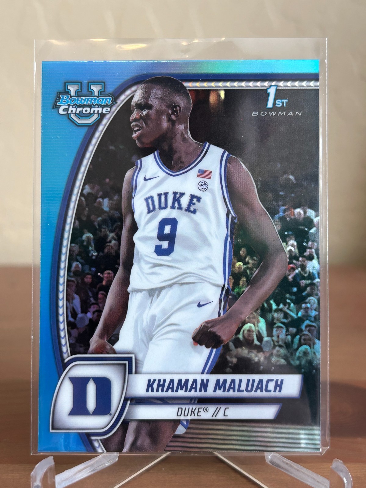 2024-25 Bowman University Chrome #46 Khaman Maluach Sky Blue Refractor
