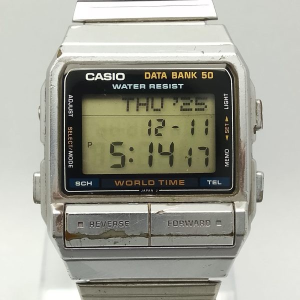 Time World Watch Vintage ARN134SAL3 Casio Data Bank 675 DB-520 Alarm Men’s - VintageWatches.PK Time World Watch Vintage ARN134SAL3 Casio Data Bank 675 DB-520 Alarm Men’s - vintagewatches.pk