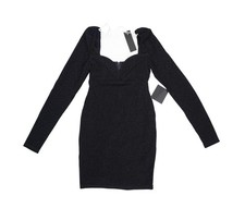 Lulus Dress Womens XS Blue Metallic Sweetheart Bodycon Mini Party Cocktail