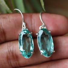 Aquamarine Earring, 925 Silver Earring, Dangle Earring, Boho Earring, Hippie