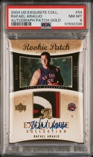 RAFAEL ARAUJO 2004-05 UD Exquisite Rookie Patch Autograph Gold 31/55 PSA 8