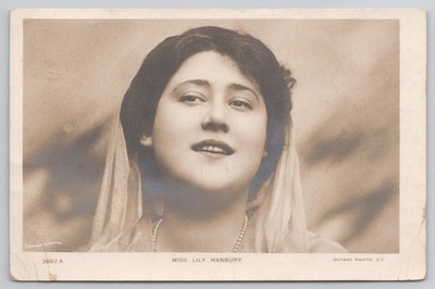 Edwardian British Stage Actress Miss Lily Hanbury Rotary RPPC Postcard