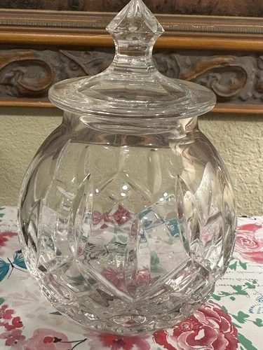 Vintage WATERFORD Crystal-Lidded Jar/Honey Pot-5”H-LISMORE-5”H-Post 2000’s-A++++