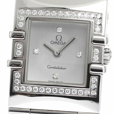 Omega Constellation Quadra Diamond Bezel Quartz Watch B+ From Japan