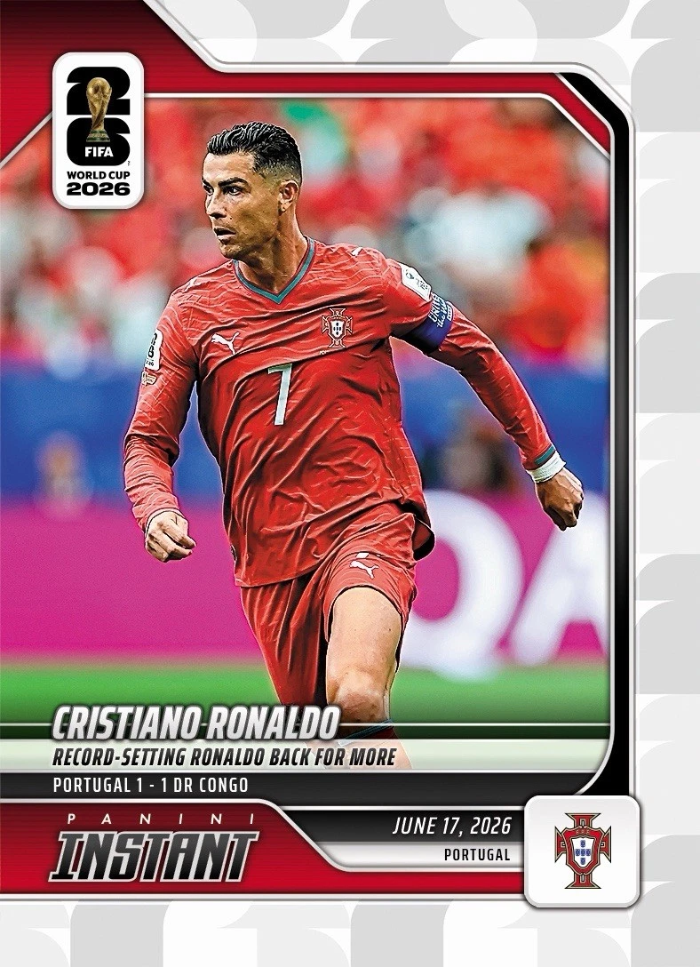 Panini Cristiano Ronaldo Soccer Sports Trading Card Singles for