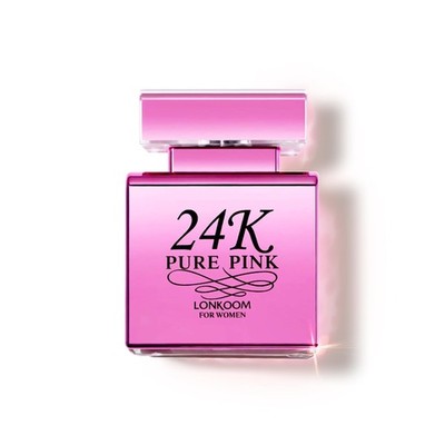 Lonkoom 24K Pure Pink Perfume for Women, Sweet Floral Fruity EDP 100ml