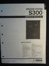 Yamaha Speaker System S300 Service Shop Manual Schematics Parts List S 300