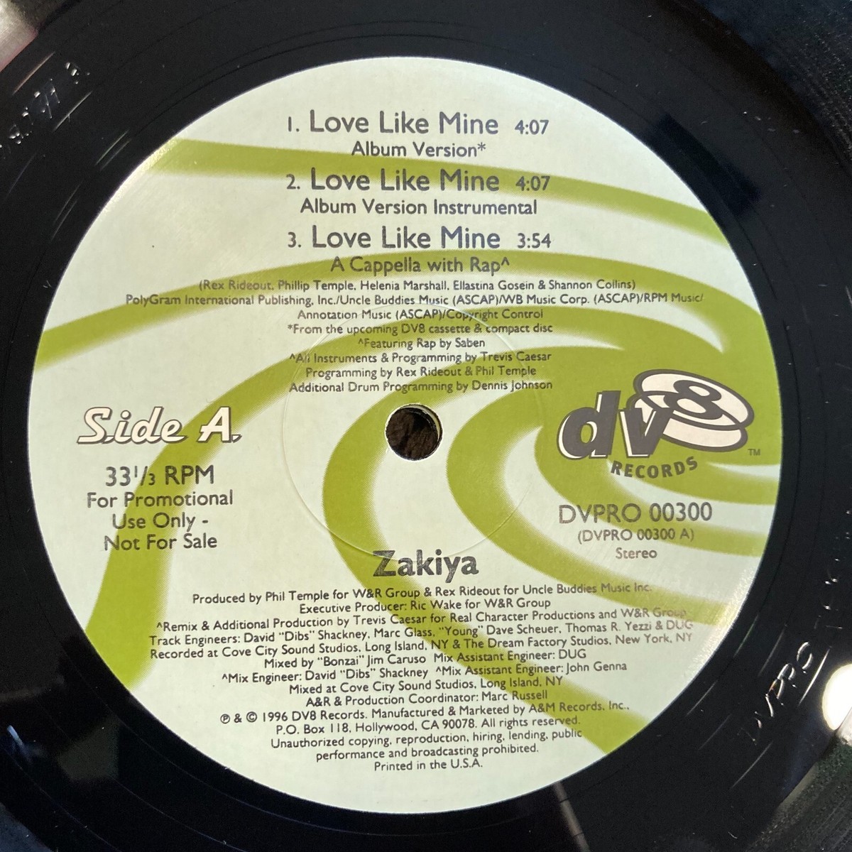 LOVE LIKE MINE Zakiya/P Temple DV8 Records DVPRO 00300 2LP