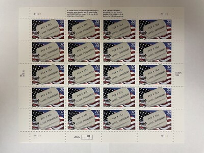 1995 POWs And MIAs Commemorative Stamp Sheet - 20 X 32 Cent Stamps Scott #2966