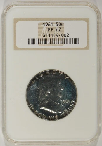 1961 Proof Franklin Silver Half Dollar 50c NGC PF67 311114-002