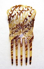 Victorian faux tortoiseshell hair comb - NO US IMPORT FEES