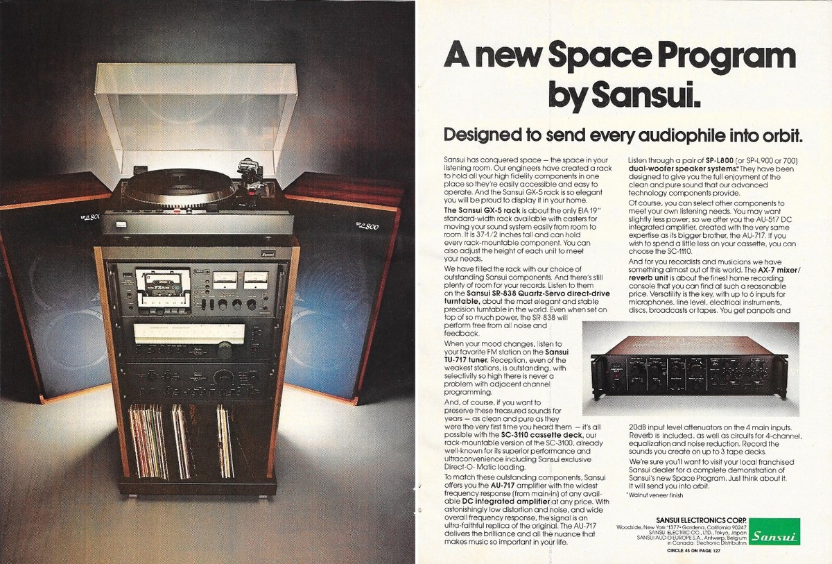 Vintage Sansui GX-5 Rack ad - High Fidelity Dec-78 | eBay