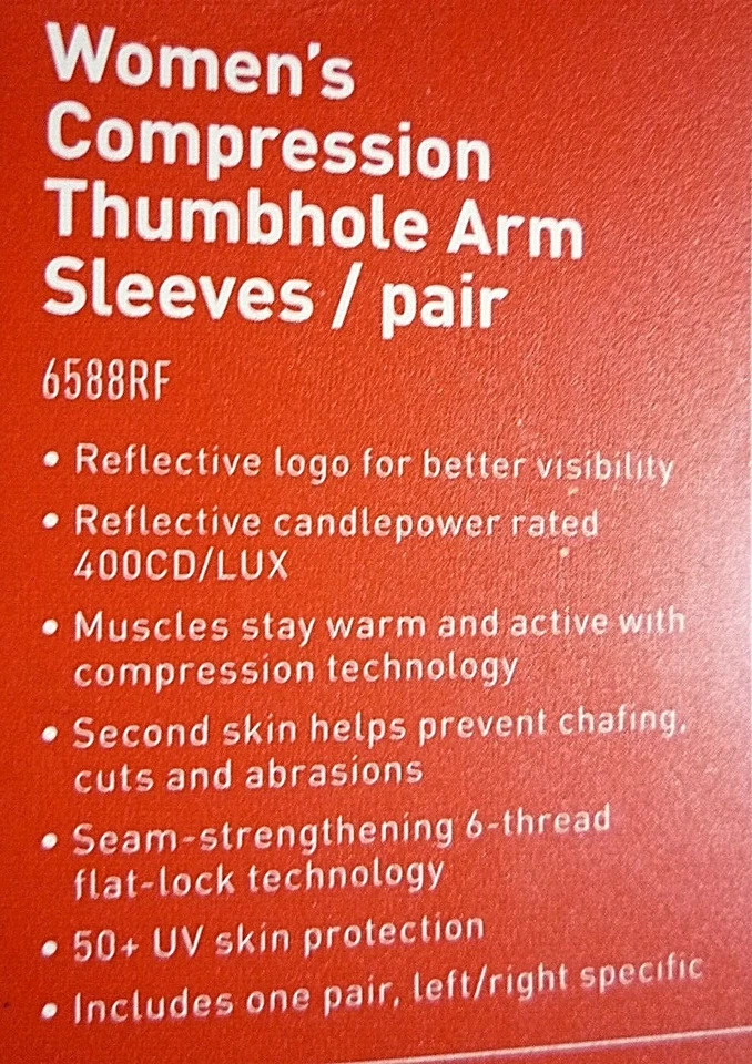 MCDAVID Womens [ L ] Compression Thumbhole Arm Sleeves [Pair] Large Black 6588RF - Image 2 of 3