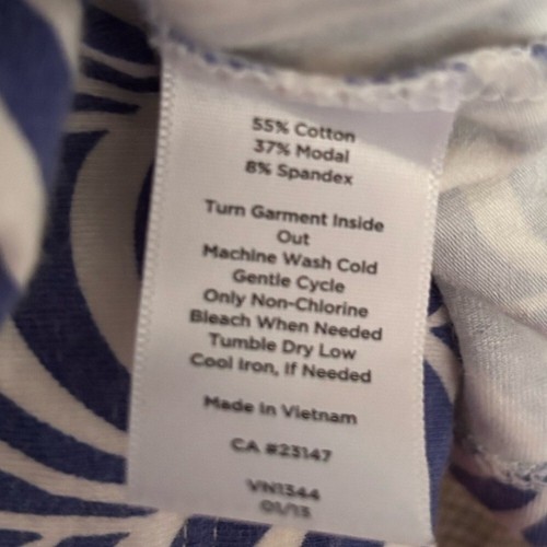 Talbots Blue and White Wavy Striped Tank Top Size Large Sleeveless Boat Neck Top - Picture 4 of 6