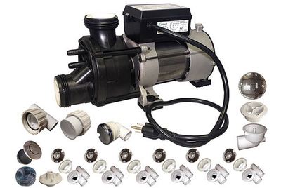 Conversion assembly CHROME kit BATHTUB to WHIRLPOOL JETTED TUB w/ Genesis pump