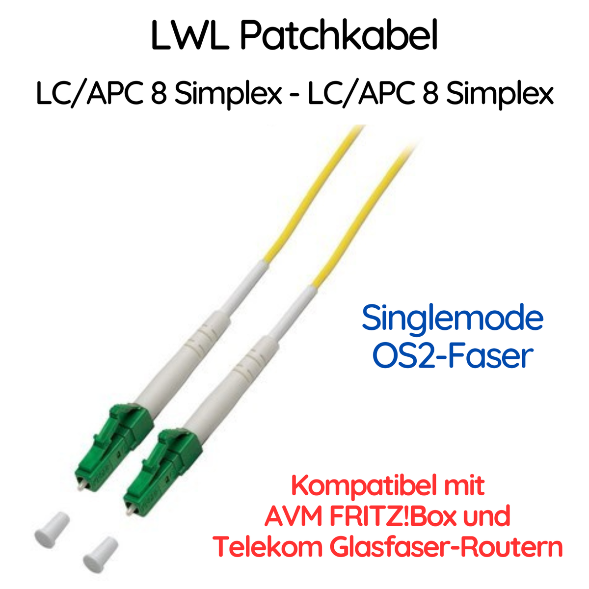 Lumitrex 10 Meter für LC/APC Glasfaserkabel Verlängerung Simplex Singlemode FTTH Glasfaser LWL Patchkabel für Telekom Glasfaser Router Fritzbox 7590 Lumitrex 10 Meter für LC/APC Glasfaserkabel Verlängerung Simplex Singlemode FTTH Glasfaser LWL Patchkabel für Telekom Glasfaser Router Fritzbox 7590