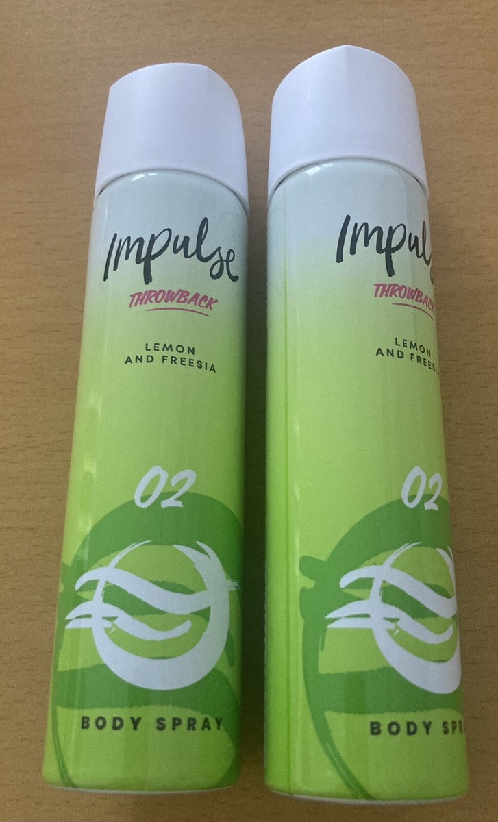 2X IMPULSE THROWBACK O2 02 BODY SPRAY 90'S NEW RETRO LEMON