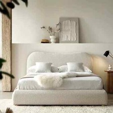 Ottoman Storage Gas Lift panel Bed Frame Boucle Fabric Double King Size