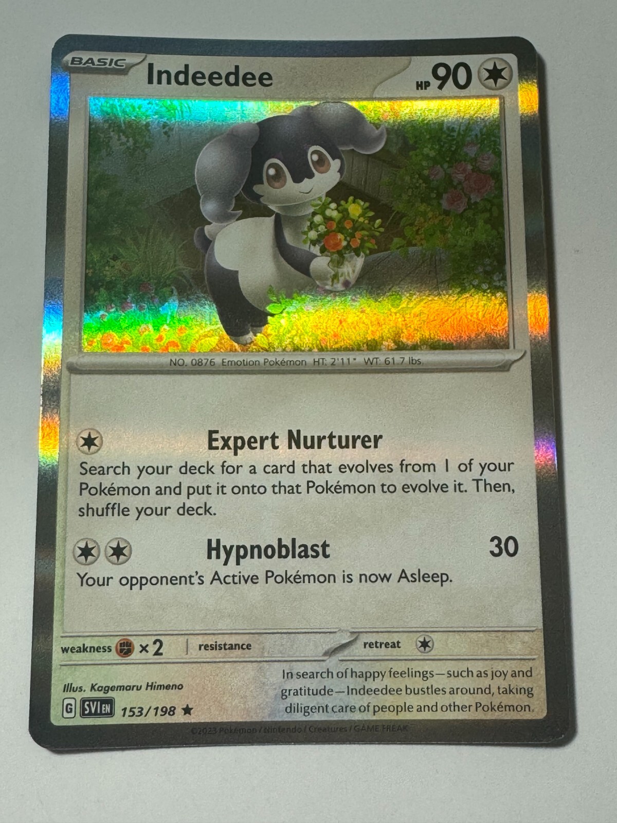 Indeedee 2023 Scarlet & Violet 153/198 NM Holo Pokemon Card