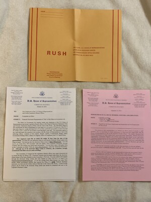 U.S. HOUSE OF REPRESENTATIVES  COMMITTEE ON ETHICS   2 official corresp 2016/18