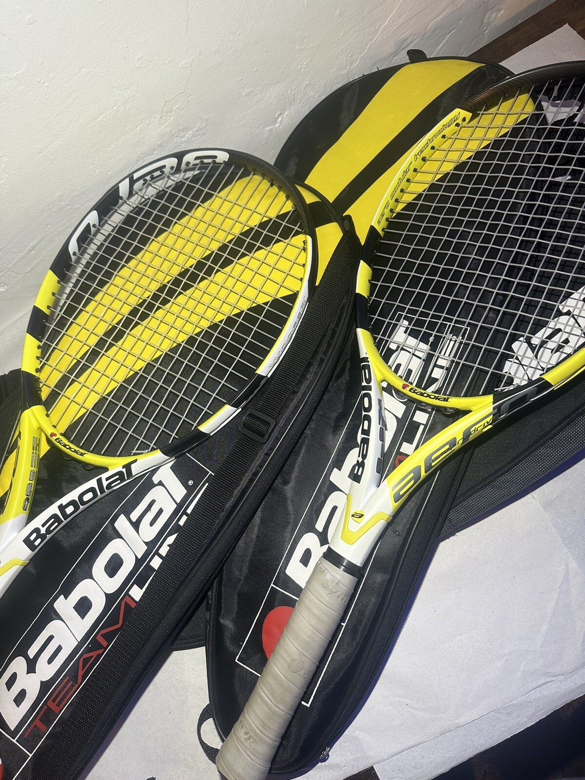 2 Tennis Racquet Rackets W/ Case & Covers Babolat Aero Woofer 4 1/4” eBay