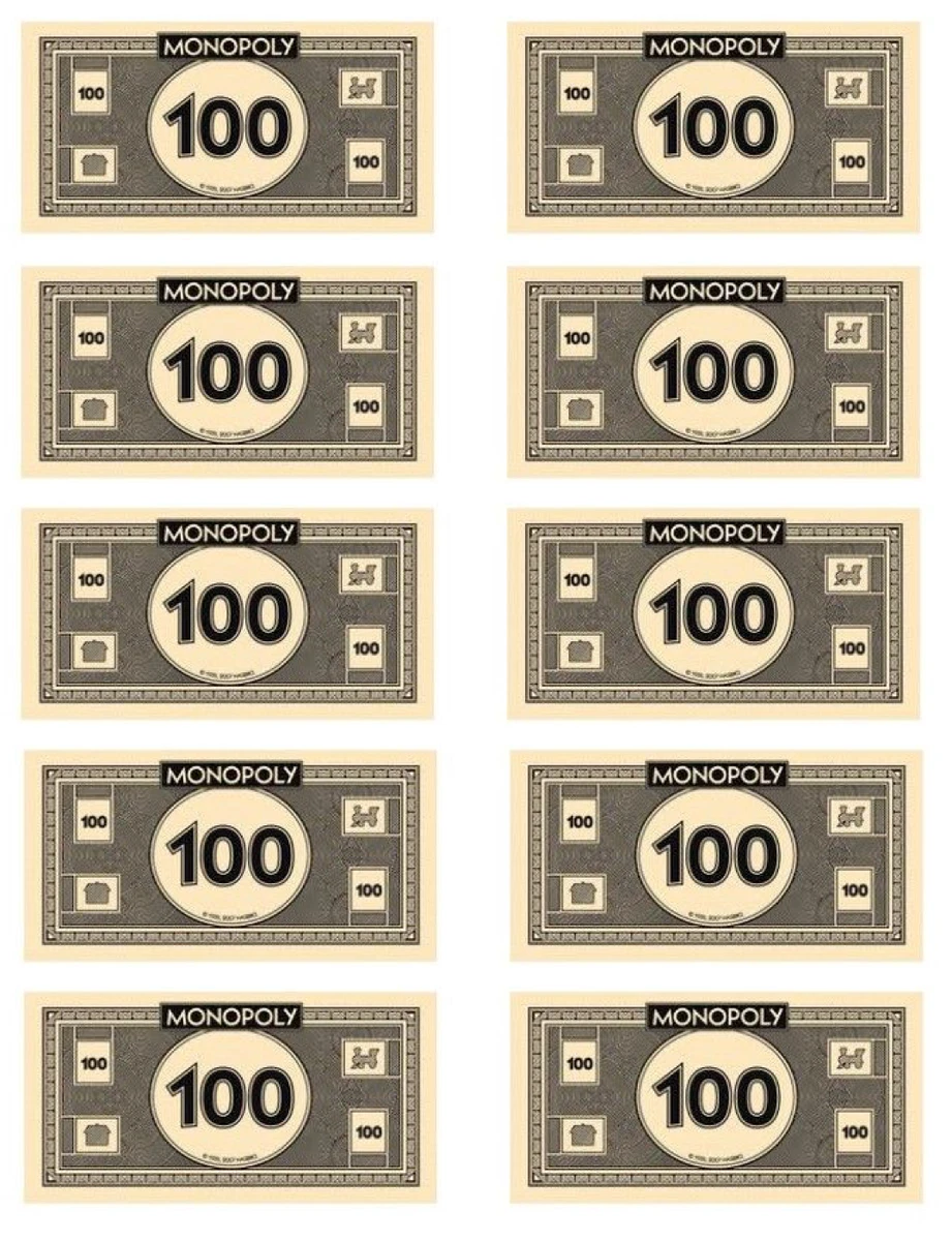 Monopoly Money 100 s 2024 Genuine One Hundred Dollar Notes x10