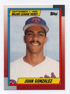 1989 Topps Major League Debut Juan Gonzalez Card #43 - Texas Rangers