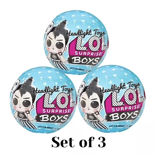Lot of 3 LOL Surprise Boys Series Wave 1 Blue Ball Big Brother Doll NEW Sealed