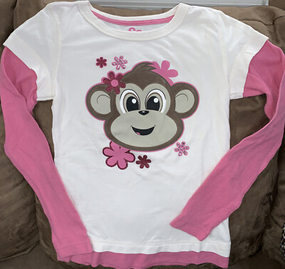 GIRLS LAYERED T -SHIRT SIZE 12 SILLY MONKEY SUPER CUTE!!