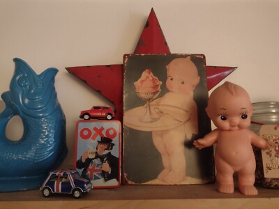 Neu, Vintage Stil, Metall, Kewpie, Plakette, süß, siehe Bilder