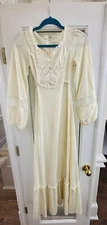 Vtg 70’s Prairie Cottage Core romatic victorian “Gunne Style” Festival Dress S M