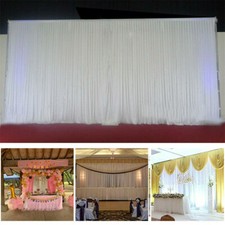 6m x 3m Wedding Backdrop Drapes Curtains Stage Background Reception Decor White