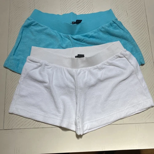 VOICE Womens' Mid-Rise Terry  Cotton Shorts Large NEW 2 Pk