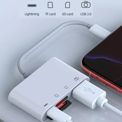 4in1 USB to Card Reader Adapter USB Camera Micro SD Memory Slot for iPhone iPad - Picture 8 of 12