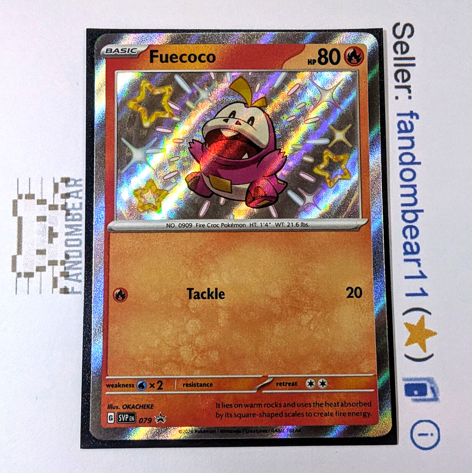 2024 SHINY Fuecoco Black Star Promo card SVP079 Scarlet & Violet Pokemon NM/LP