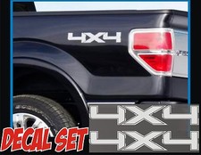 4x4 Truck Bed Decals Metallic Silver Set For Ford F-150 And Super Duty
