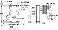 Dayton 1LNF8 AC Gearmotor 115 Nameplate RPM 6 Max. Torque 150.0 in.-lb.
