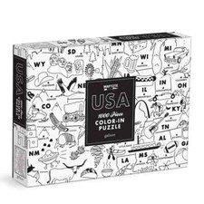 Maptote USA Color-In 1000 Piece Jigsaw Puzzle Galison New