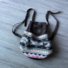 Pendleton Purse Bucket Back Pack Wool Aztec Blanket Leather Tote Purse